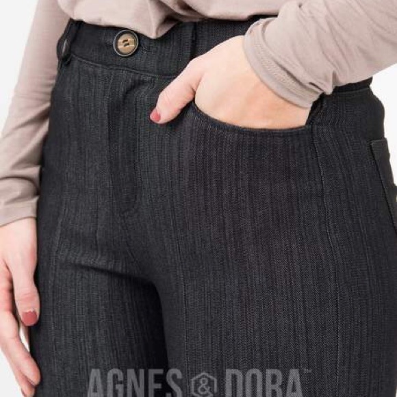 Agnes & Dora Black Denim Center Seam Pant - Picture 5 of 8